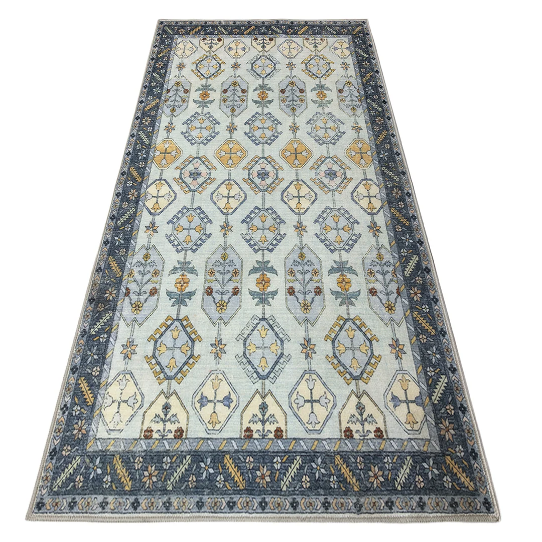 Alfombra lavable Celeste de Muddy Carpet para sala de estar, dormitorio y comedor