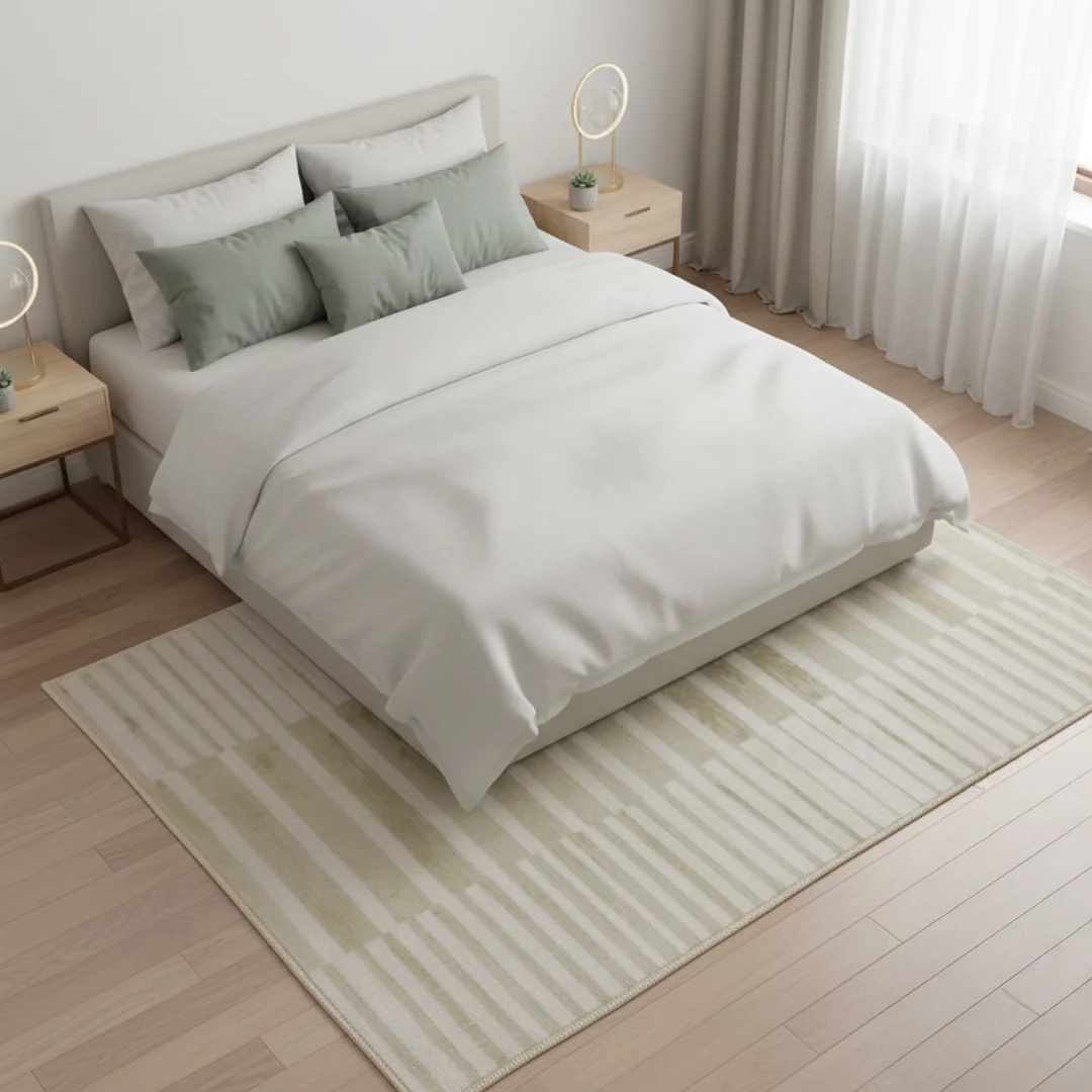 Muddy Mat Creamline Washable Area Rug - Soft Low Pile Non Slip Carpet for Living Room, Bedroom and Dining Room
