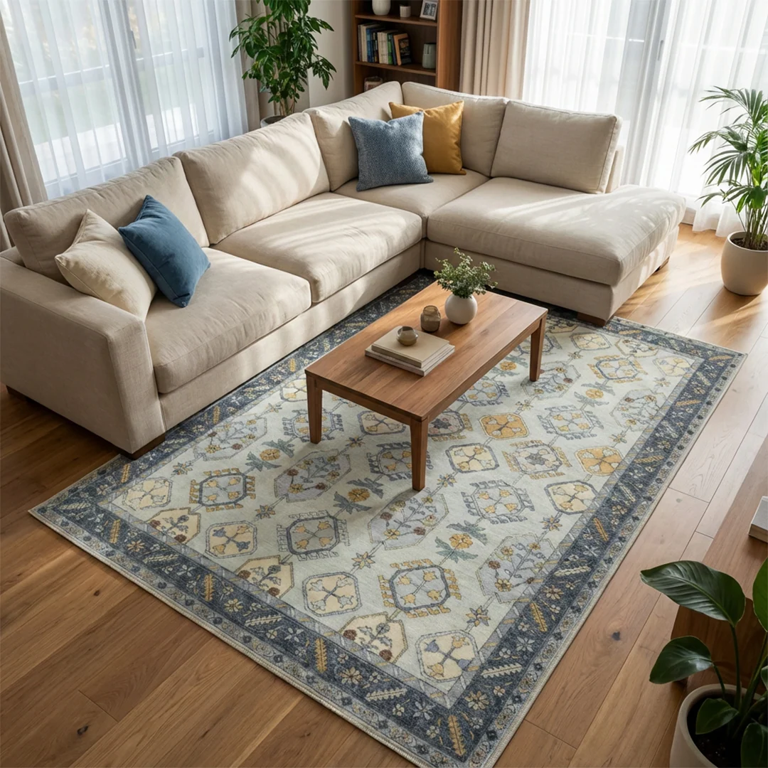Muddy Carpet Celeste Washable Area Rug for Living Room, Bedroom and Dining Room