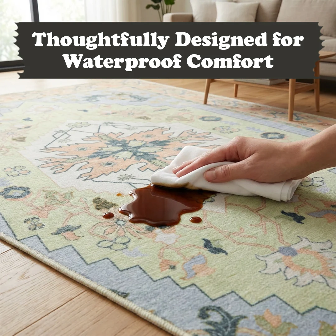 Alfombra lavable y antideslizante Sorrento de Muddy Carpet para sala de estar, dormitorio y comedor