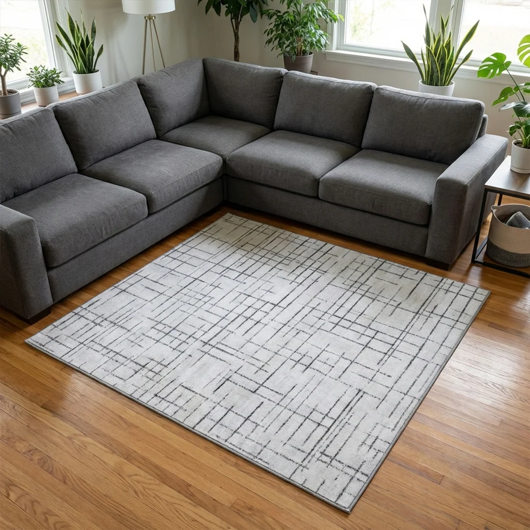 Muddy Carpet Strata Washable Area Rug for Bedroom and Living Room