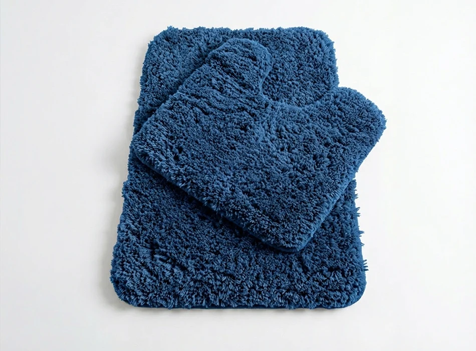 Muddy Mat® Juego de 2 alfombras de baño mullidas, alfombras de microfibra suaves y absorbentes, antideslizantes, de secado rápido y lavables a máquina para suelo, bañera, ducha e inodoro, 20"x30" + 20"x20" en forma de U
