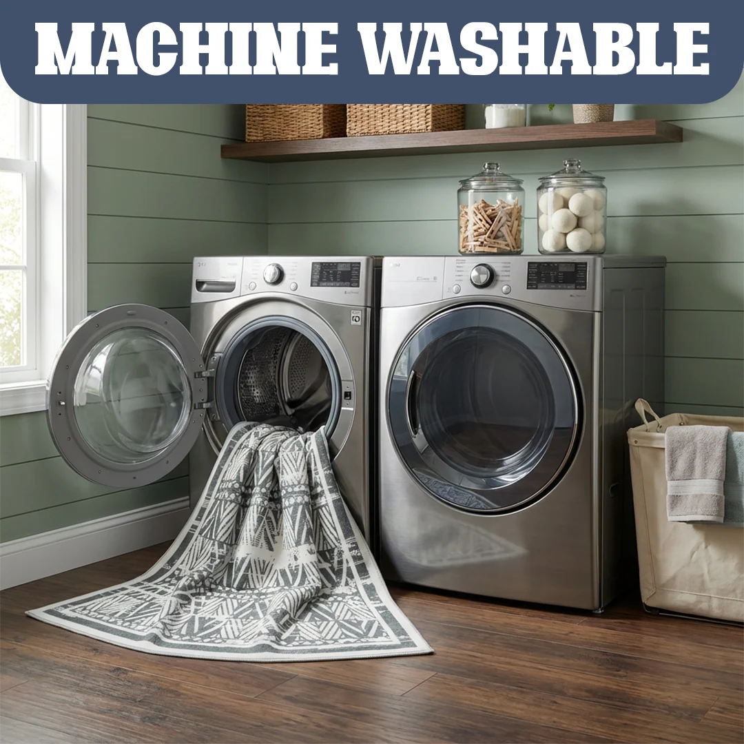 Muddy Carpet Zenith Washable Area Rug for Living Room and Bedroom