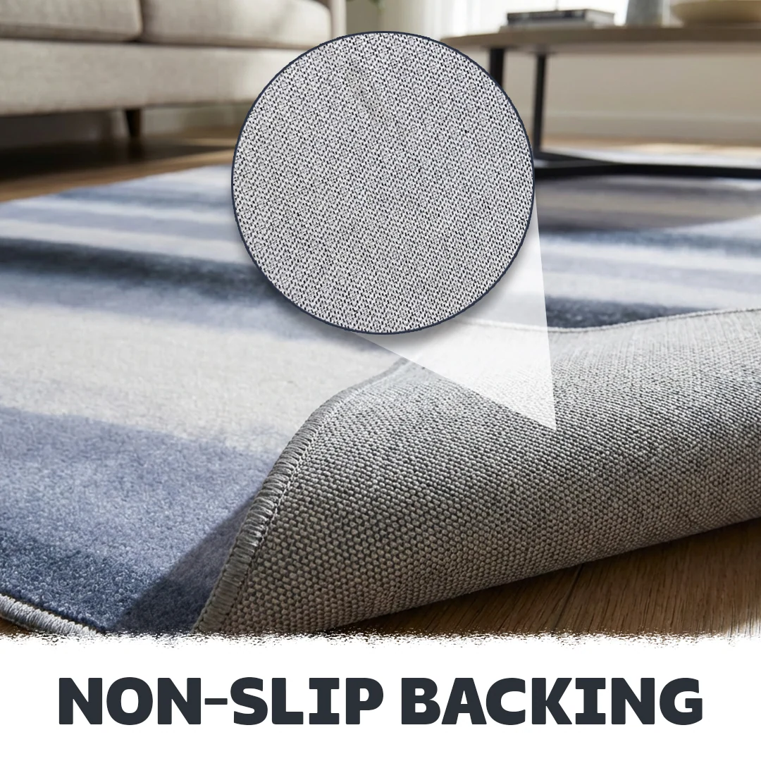 Muddy Carpet Mist Washable Area Rug, Soft Low Pile Non Slip Carpet for Living Room and Bedroom