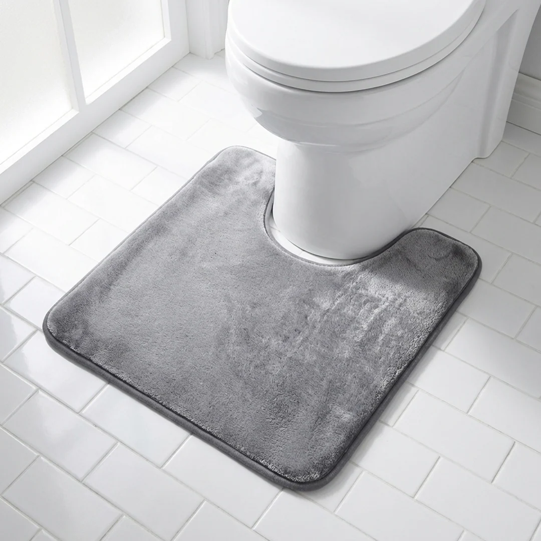 Muddy Mat® Memory Foam Bath Mat Set 2 Piece – Velvet Soft Non Slip Bathroom Rugs Set, Thick Absorbent Washable Bath Mats for Bathroom Floor and Shower, 20"x30" + 20"x20" U-Shaped