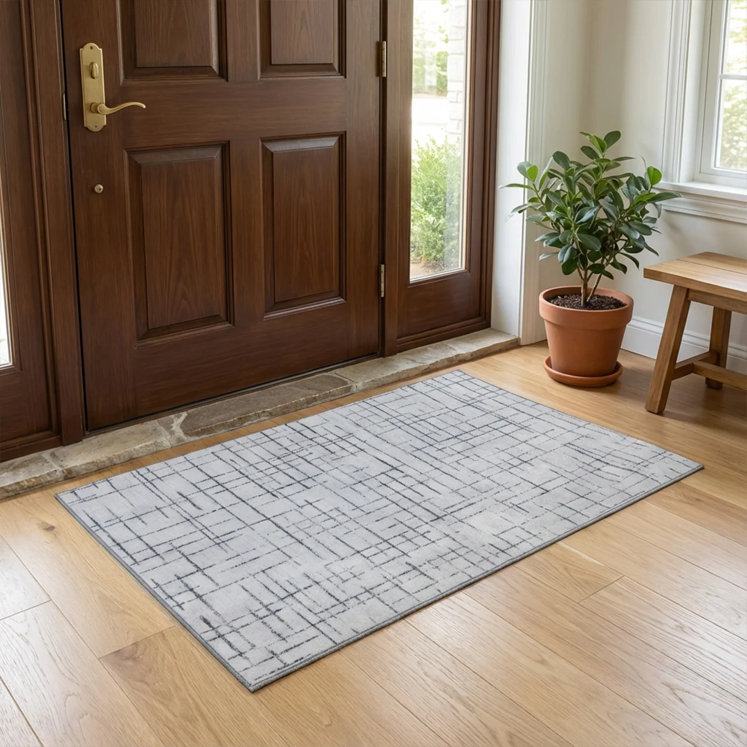 Muddy Carpet Strata Washable Area Rug for Bedroom and Living Room