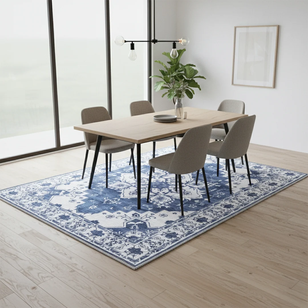Alfombra lavable Navybell de Muddy Carpet para dormitorio y comedor