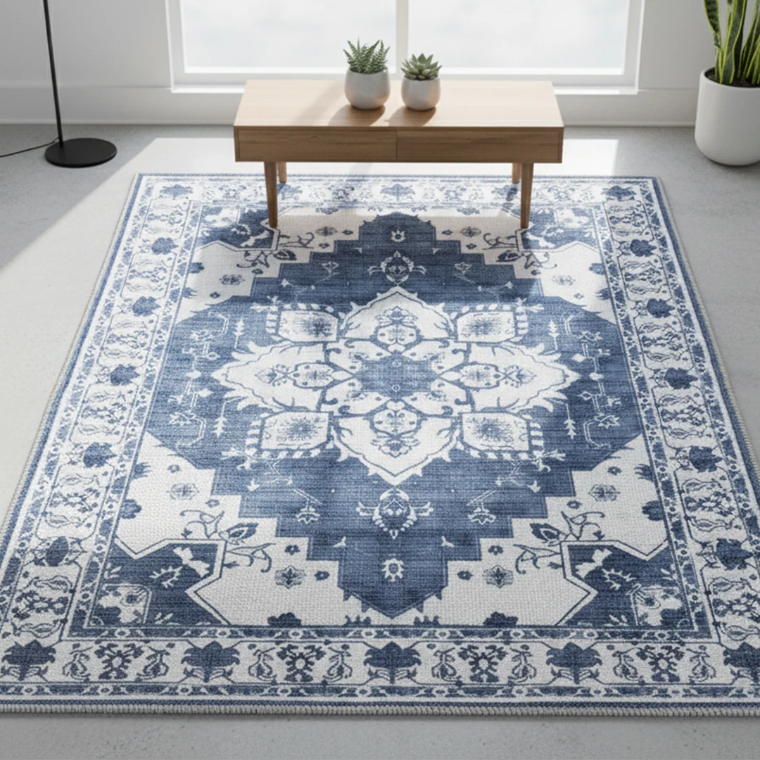 Alfombra lavable Navybell de Muddy Carpet para dormitorio y comedor