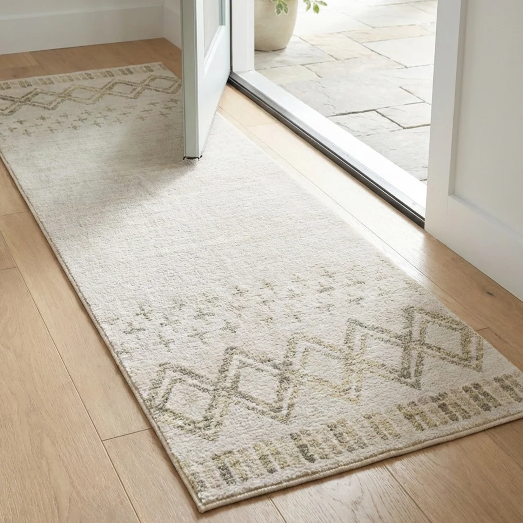 Muddy Mat Tribal Washable Area Rug - Soft Low Pile Non Slip Carpet for Living Room, Bedroom and Dining Room