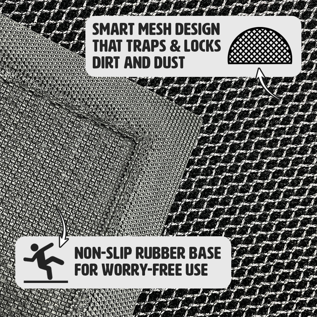 Muddy Mat® Semi-Circle Meshy Door Mat, Quick-Dry Dirt Trapper