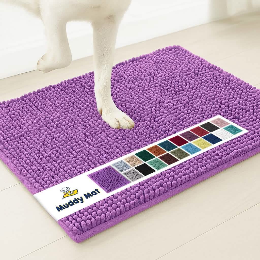Muddy Mat Chenille Runner Rug, Machine Washable and Dryer Safe