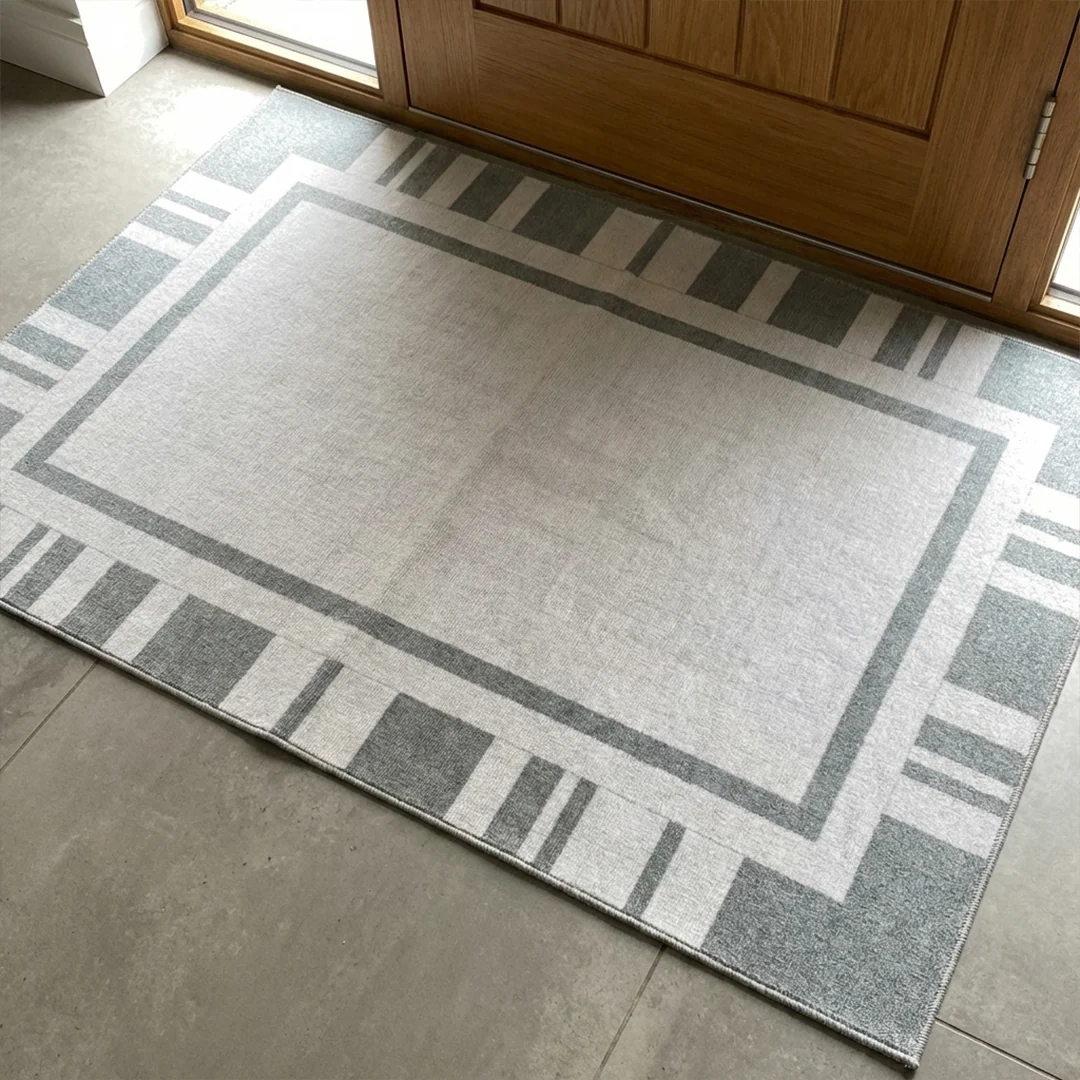 Muddy Carpet Trellis Washable Area Rug for Living Room and Dining Room