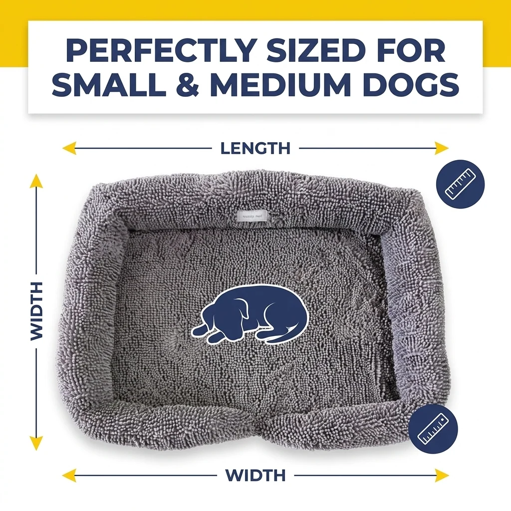 Muddy Mat® Cloud K9 Rectangle Dog Bed with Real Memory Foam and Washable Chenille Cover