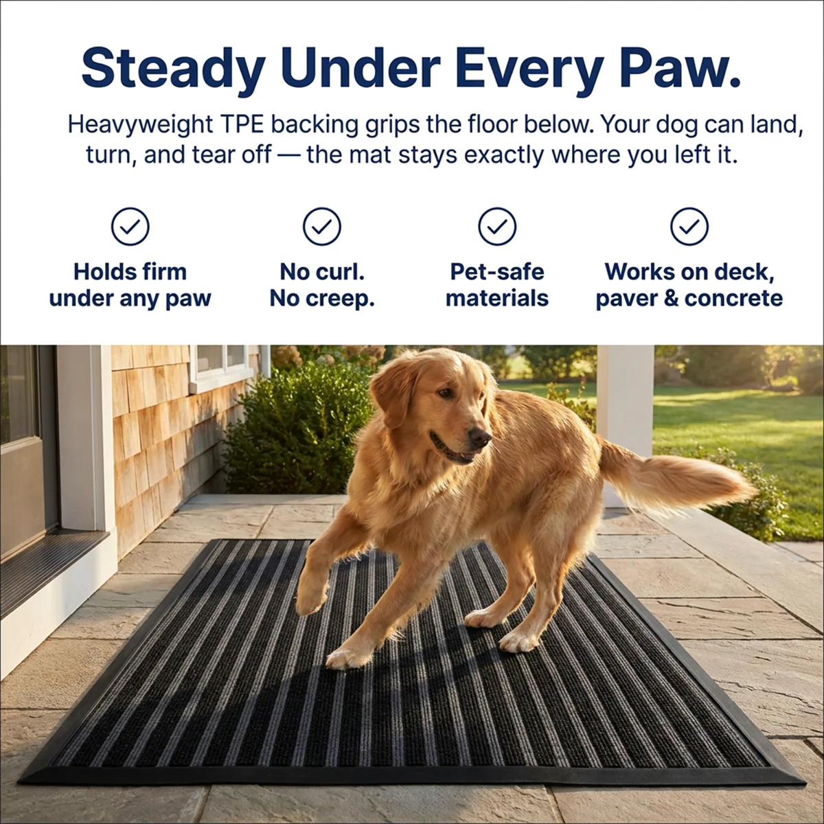 Muddy Mat® Tapete de puerta exterior 3D resistente Meshy Mat con estampado