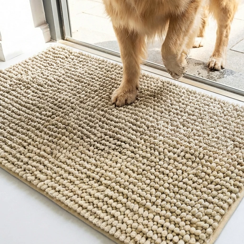 Muddy Mat® T.Max Dual Tone Indoor Dog Door Mat & Bathroom Rugs – Non Slip Chenille Entryway Rug for Muddy Paws, Super Absorbent Washable Front Door Mat, Quick Dry Bath Mat