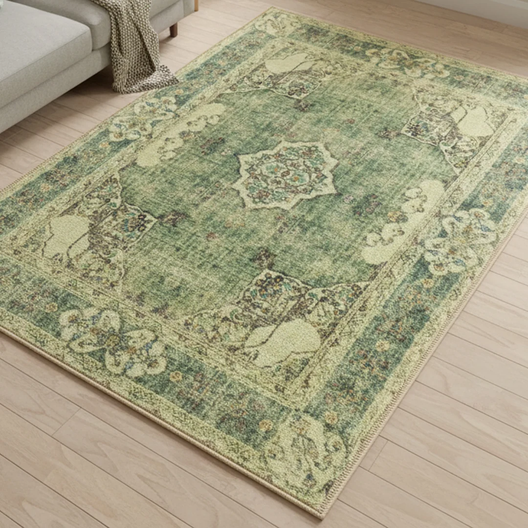 Majestic Soft Low Pile Washable Area Rug, Non Slip for Living Room