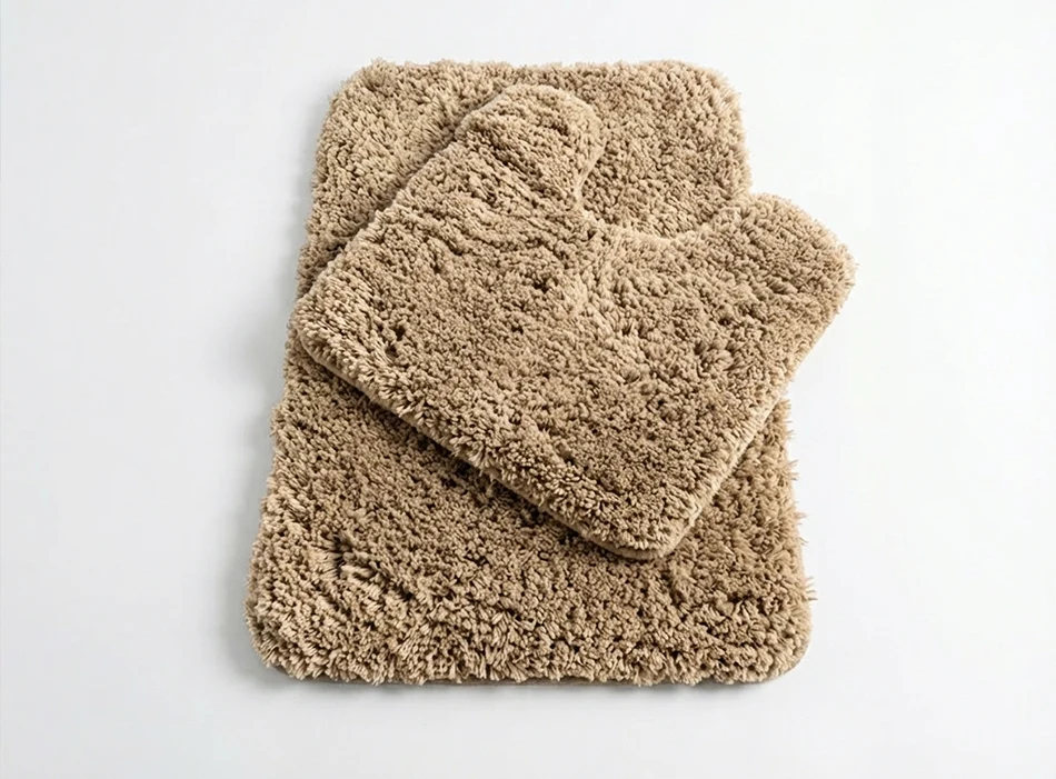 Muddy Mat® Juego de 2 alfombras de baño mullidas, alfombras de microfibra suaves y absorbentes, antideslizantes, de secado rápido y lavables a máquina para suelo, bañera, ducha e inodoro, 20"x30" + 20"x20" en forma de U