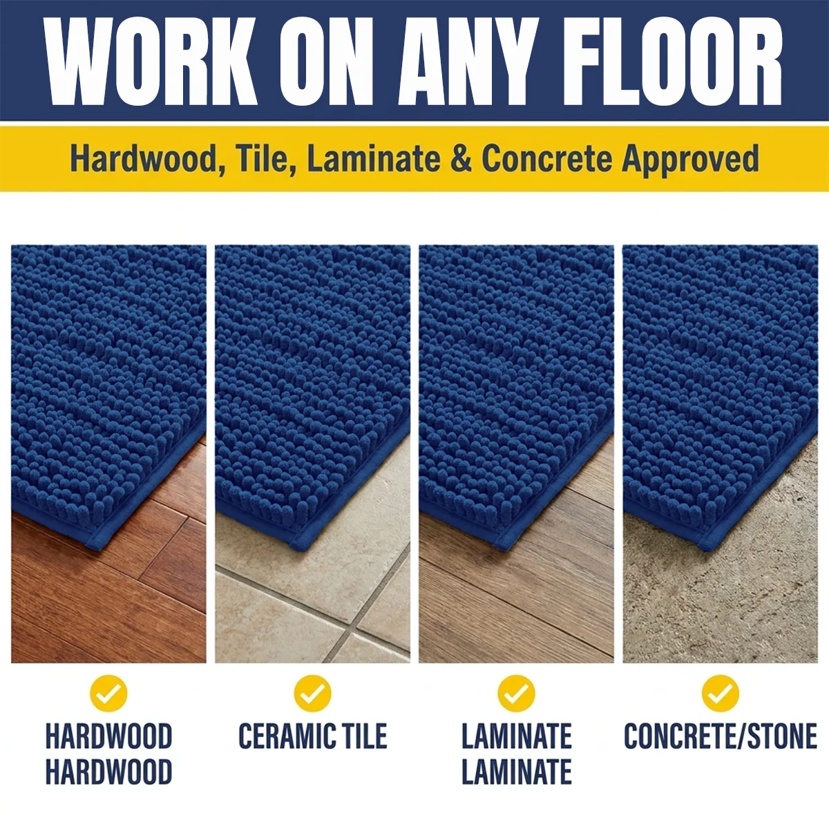 Muddy Mat® MudMax Dog Door Mat for Muddy Paws – Ultra Water Absorbing Mat Chenille Muddy Carpet® Soaks 5X Water, Microfiber Quick Dry, Slip Resistant Machine Washable Indoor Mat