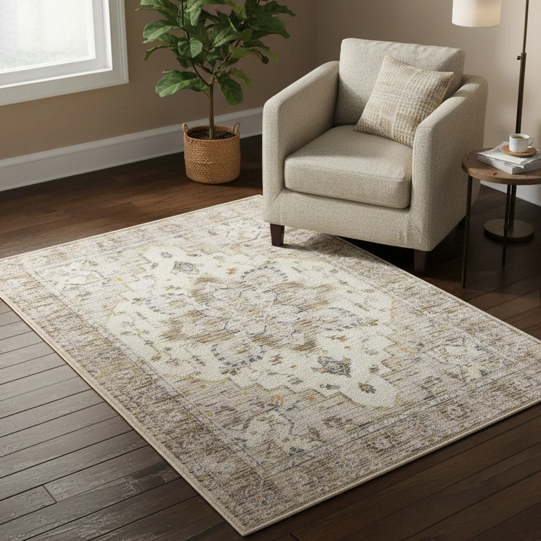 Alfombra lavable Tuscany, de pelo bajo suave, antideslizante y apta para mascotas para sala de estar, dormitorio y comedor