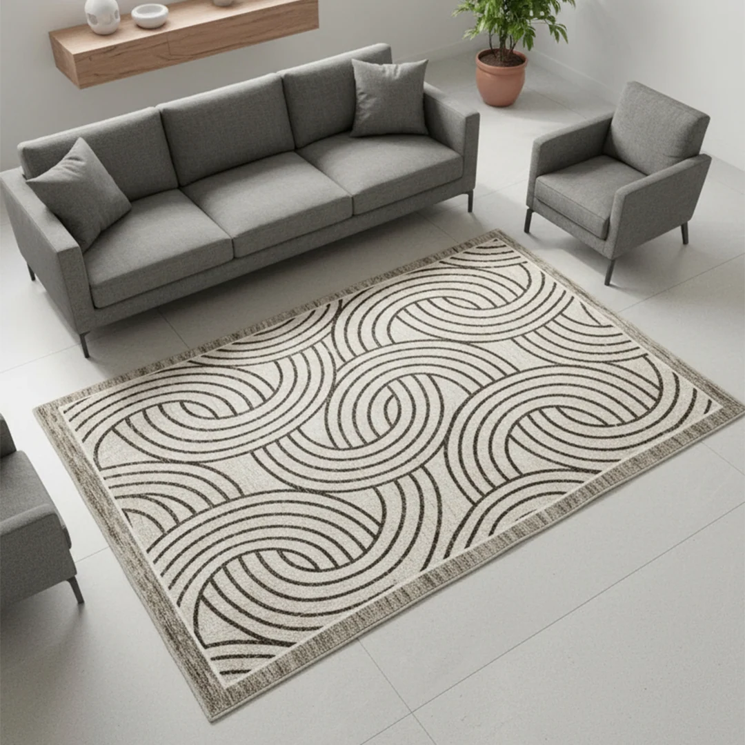 Orbit Washable Area Rug from Muddy Carpet, Soft Low Pile and Non Slip for Busy Living Rooms and Bedrooms