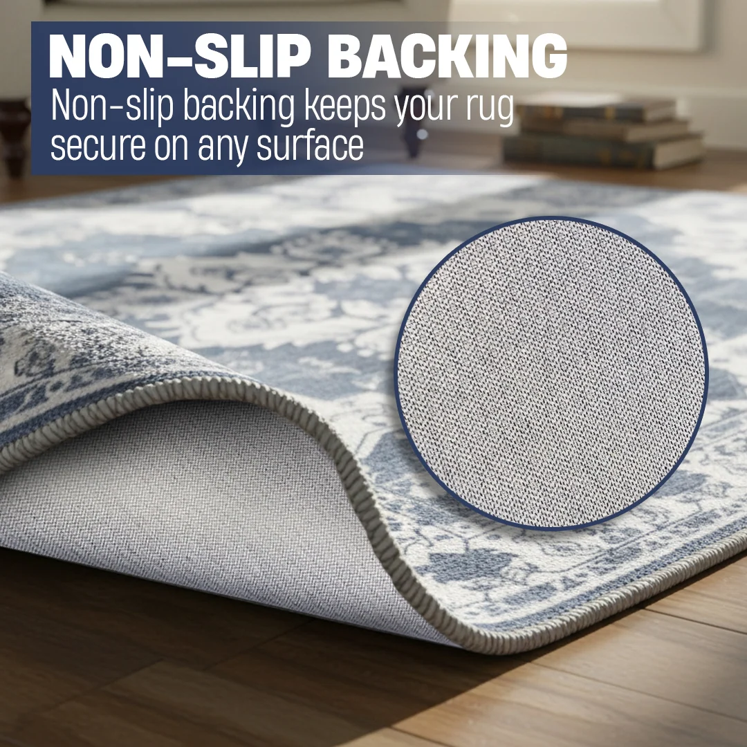 Alfombra lavable Navybell de Muddy Carpet para dormitorio y comedor