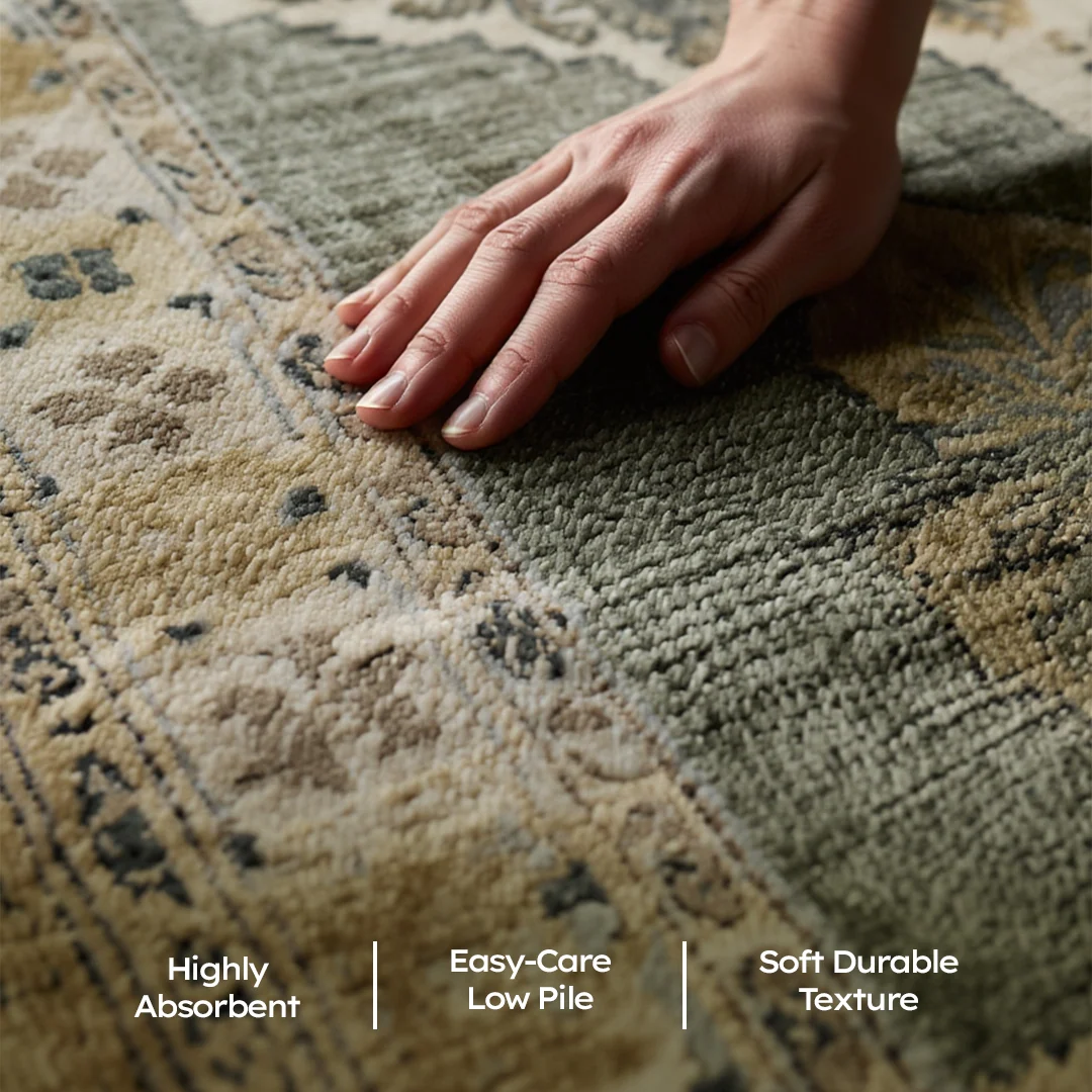 Monarch Pet Friendly Washable Area Rug for Dining Room