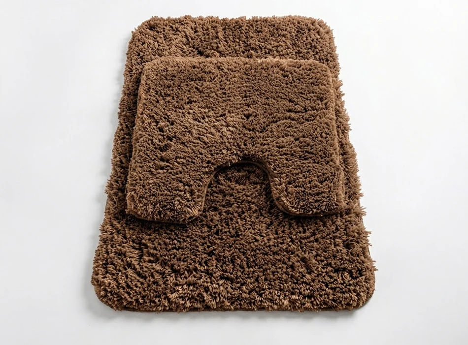 Muddy Mat® Juego de 2 alfombras de baño mullidas, alfombras de microfibra suaves y absorbentes, antideslizantes, de secado rápido y lavables a máquina para suelo, bañera, ducha e inodoro, 20"x30" + 20"x20" en forma de U