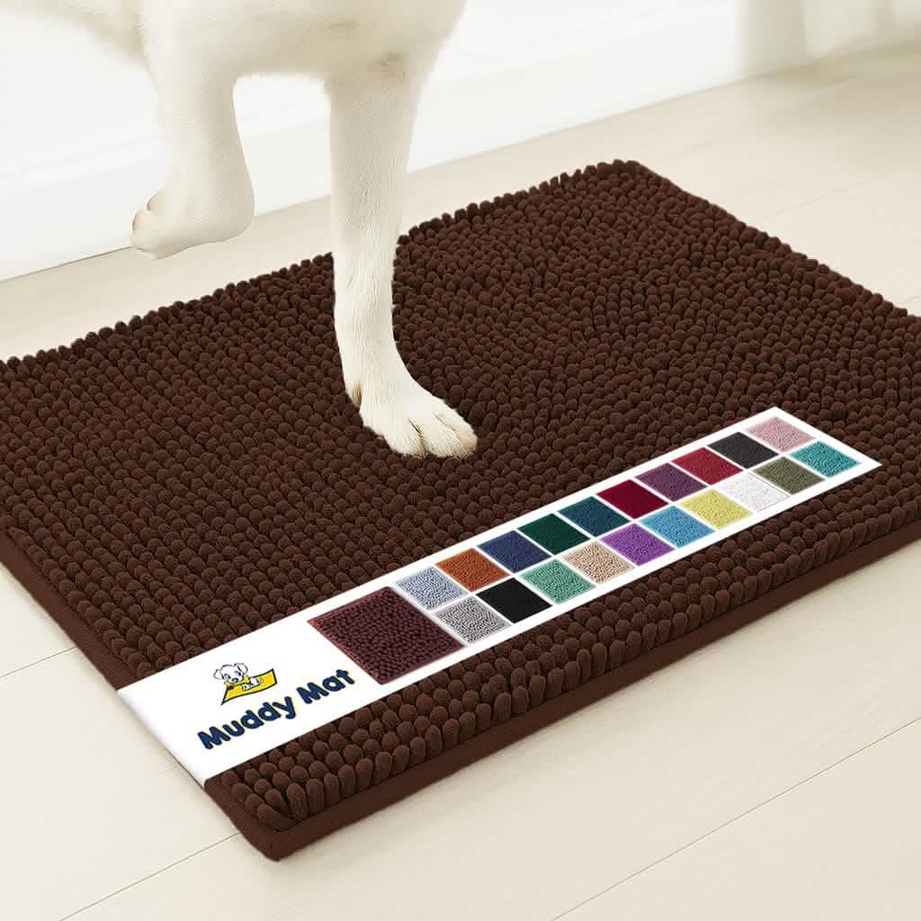 Muddy Mat Chenille Runner Rug, Machine Washable and Dryer Safe