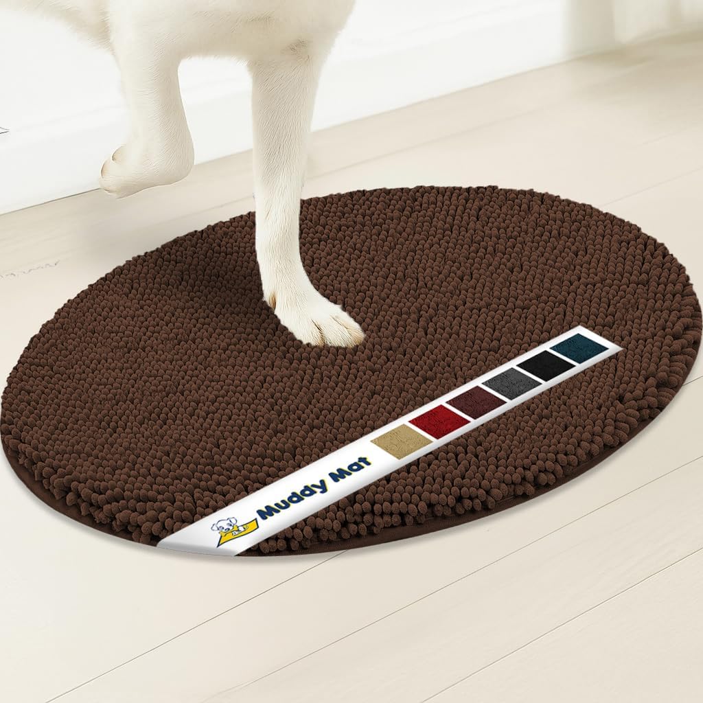 Muddy Mat Super Absorbent Microfiber Dog Door Oval Mat
