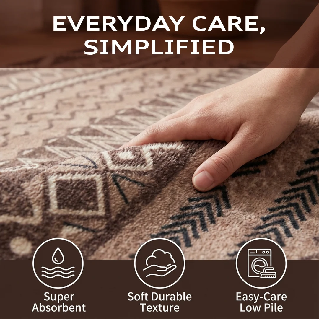 Nomad Pet Friendly Waterproof Foldable Area Rug by Muddy Carpet for Living Rooms and Bedrooms