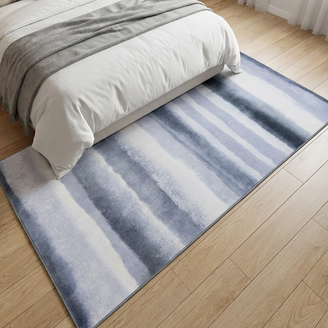 Muddy Carpet Mist Washable Area Rug, Soft Low Pile Non Slip Carpet for Living Room and Bedroom