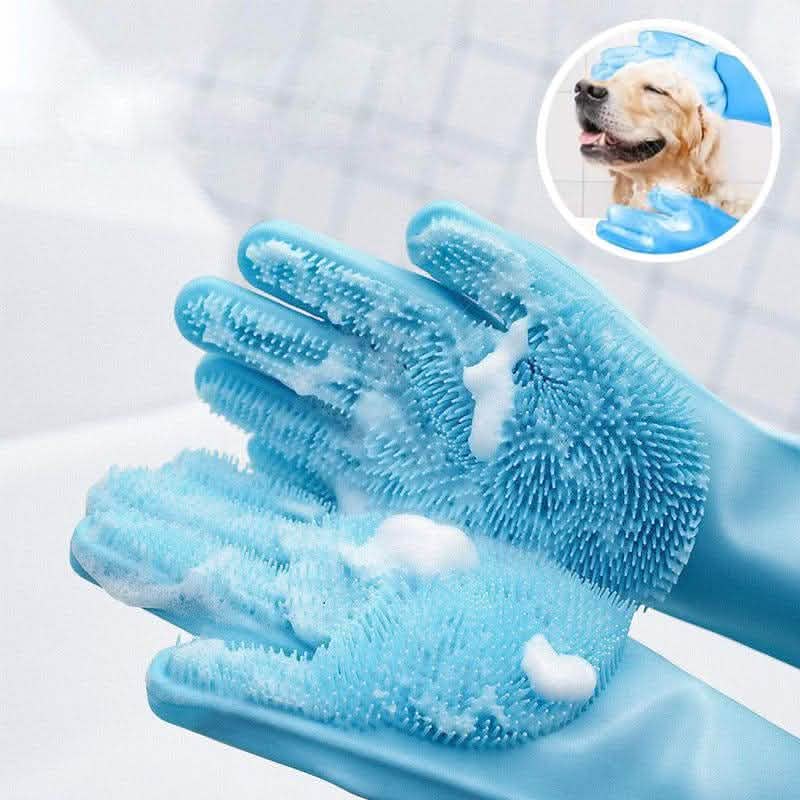 Rubber Scrubbers Pet Bathing and Grooming Gloves