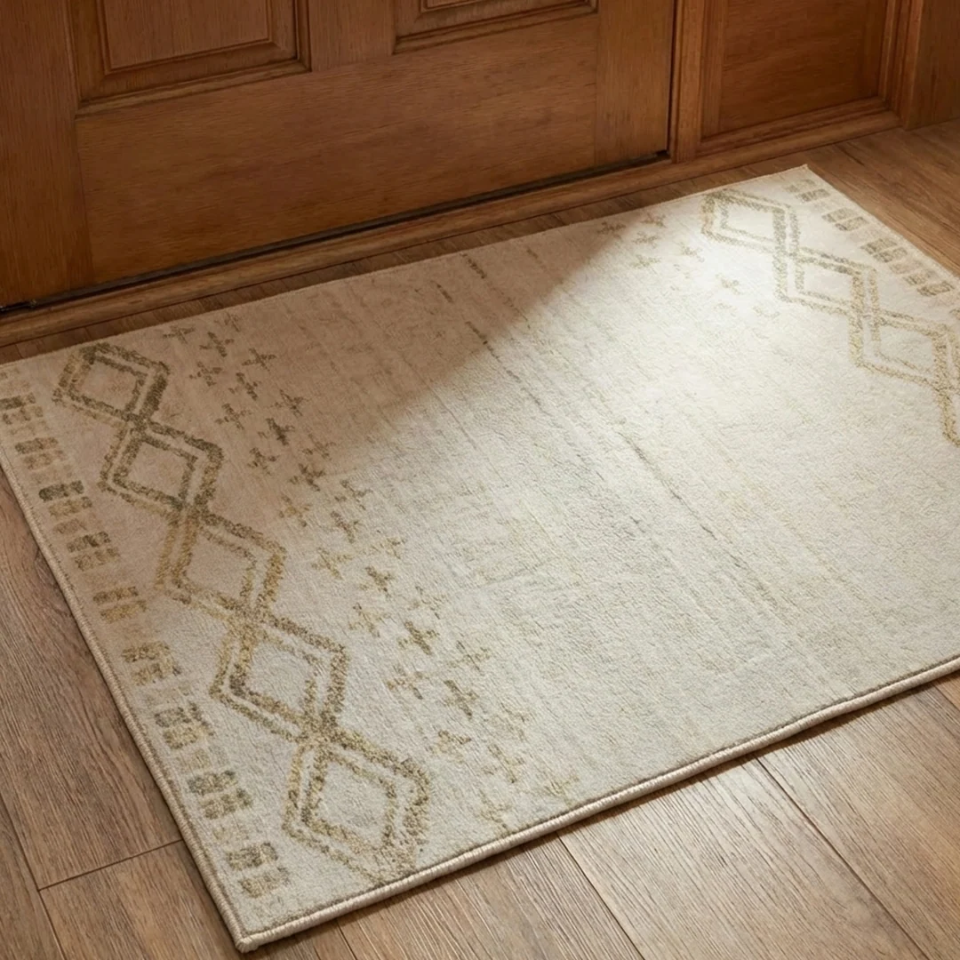 Muddy Mat Tribal Washable Area Rug - Soft Low Pile Non Slip Carpet for Living Room, Bedroom and Dining Room