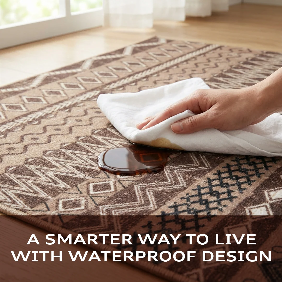 Nomad Pet Friendly Waterproof Foldable Area Rug by Muddy Carpet for Living Rooms and Bedrooms
