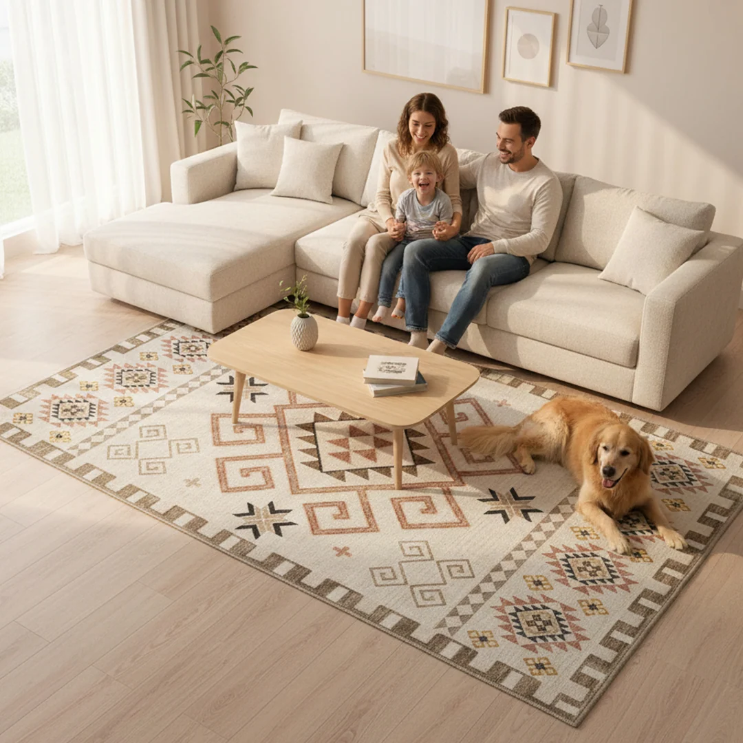 Alfombra lavable y antideslizante Sedona de Muddy Carpet, suave, para salas de estar, dormitorios y comedores
