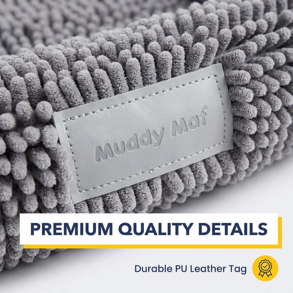 Muddy Mat® Cloud K9 Rectangle Dog Bed with Real Memory Foam and Washable Chenille Cover