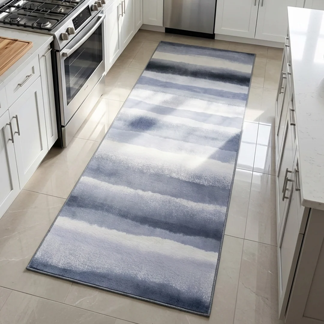 Muddy Carpet Mist Washable Area Rug, Soft Low Pile Non Slip Carpet for Living Room and Bedroom
