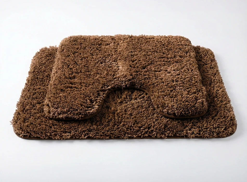 Muddy Mat® Juego de 2 alfombras de baño mullidas, alfombras de microfibra suaves y absorbentes, antideslizantes, de secado rápido y lavables a máquina para suelo, bañera, ducha e inodoro, 20"x30" + 20"x20" en forma de U