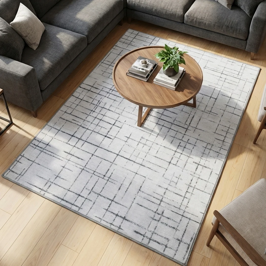 Muddy Carpet Strata Washable Area Rug for Bedroom and Living Room
