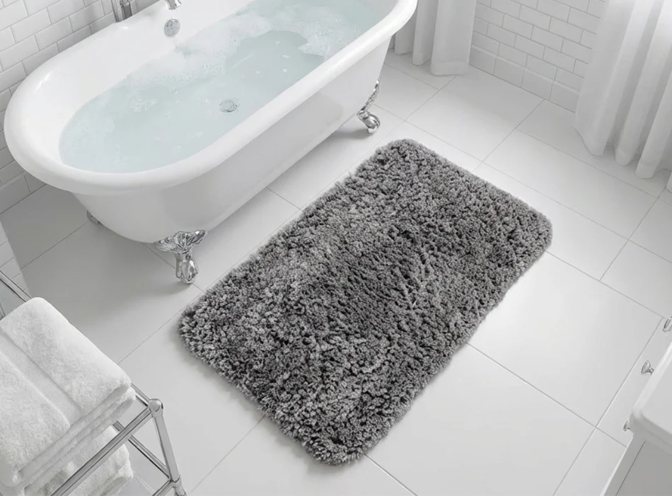 Muddy Mat® Fluffy Bathroom Rug, Soft Absorbent Microfiber Bath Mat, Non Slip, Quick Dry, Machine Washable for Bathroom Floor, Tub, Shower, Toilet and Sink