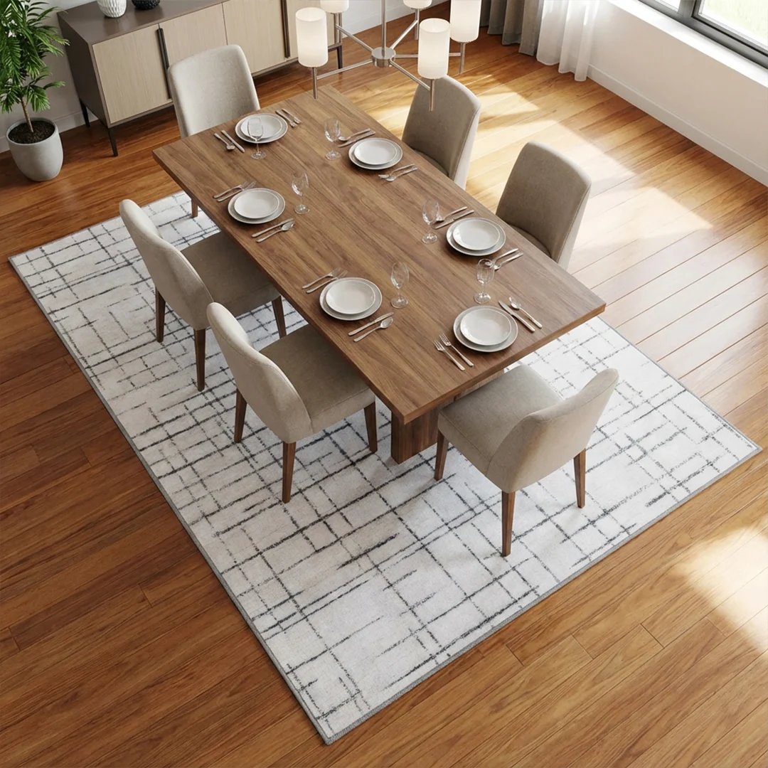 Muddy Carpet Strata Washable Area Rug for Bedroom and Living Room