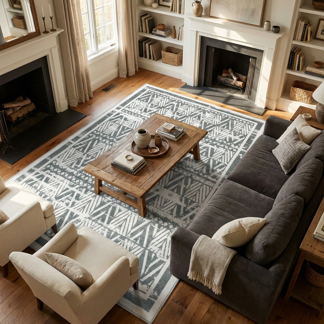 Muddy Carpet Zenith Washable Area Rug for Living Room and Bedroom