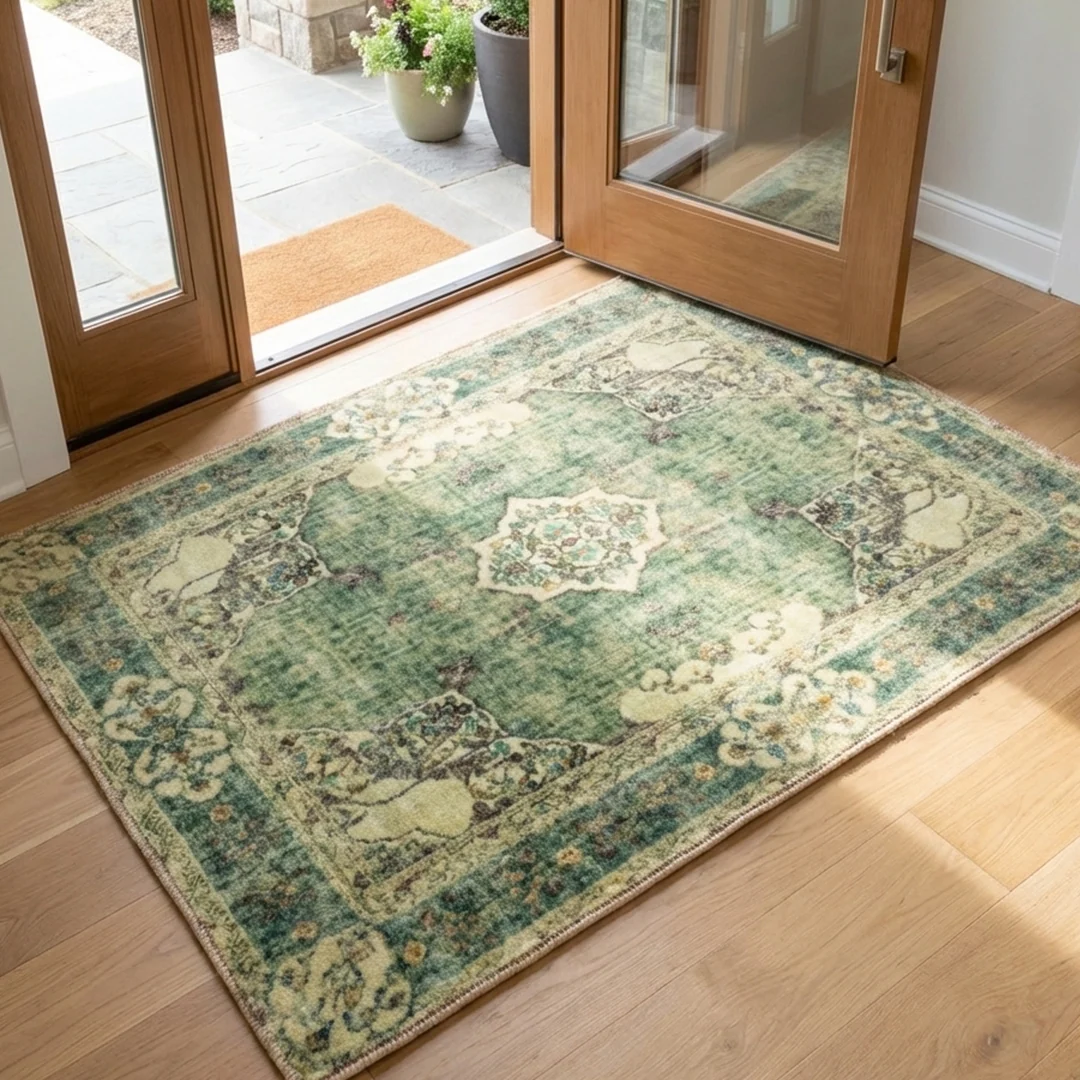 Majestic Soft Low Pile Washable Area Rug, Non Slip for Living Room