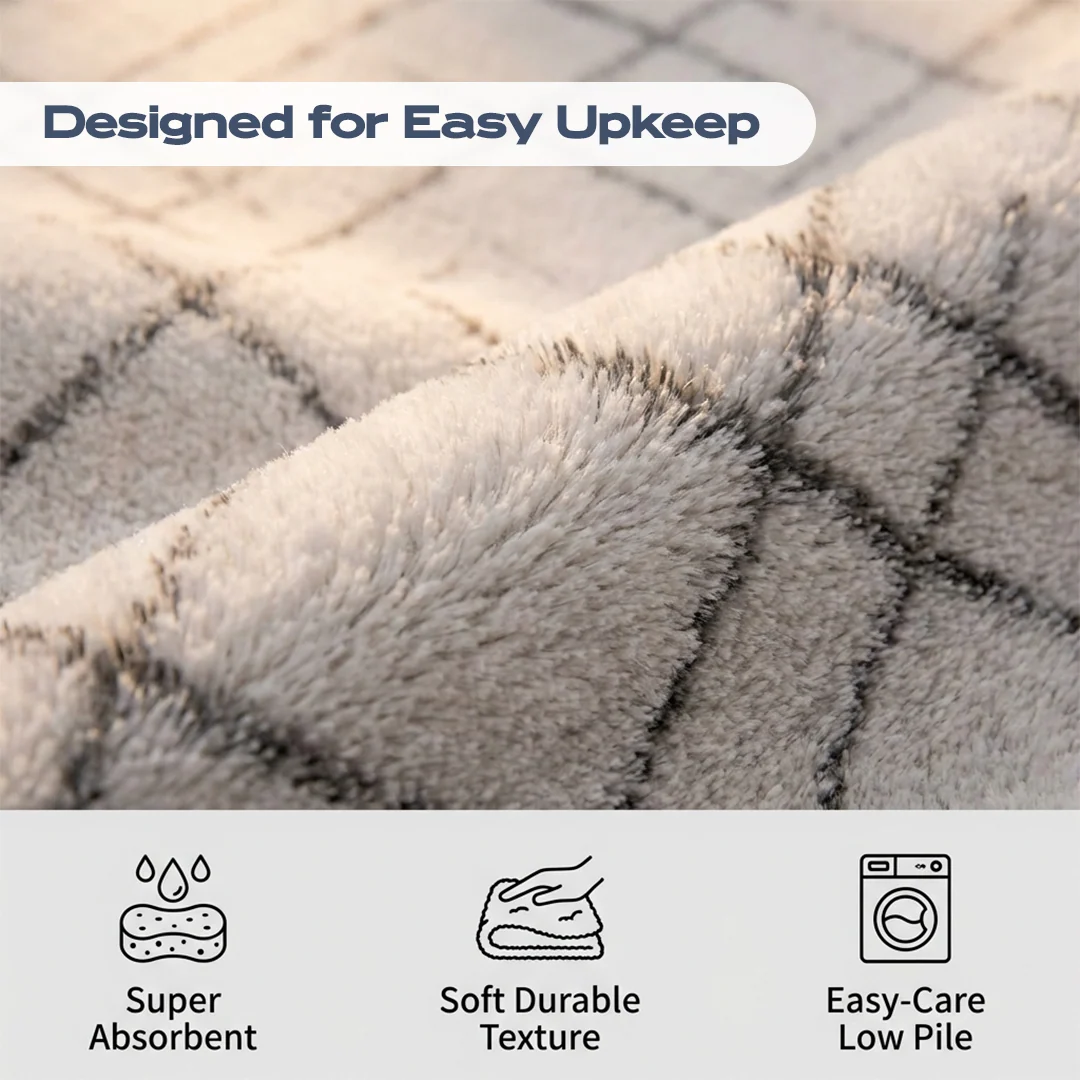Muddy Carpet Strata Washable Area Rug for Bedroom and Living Room