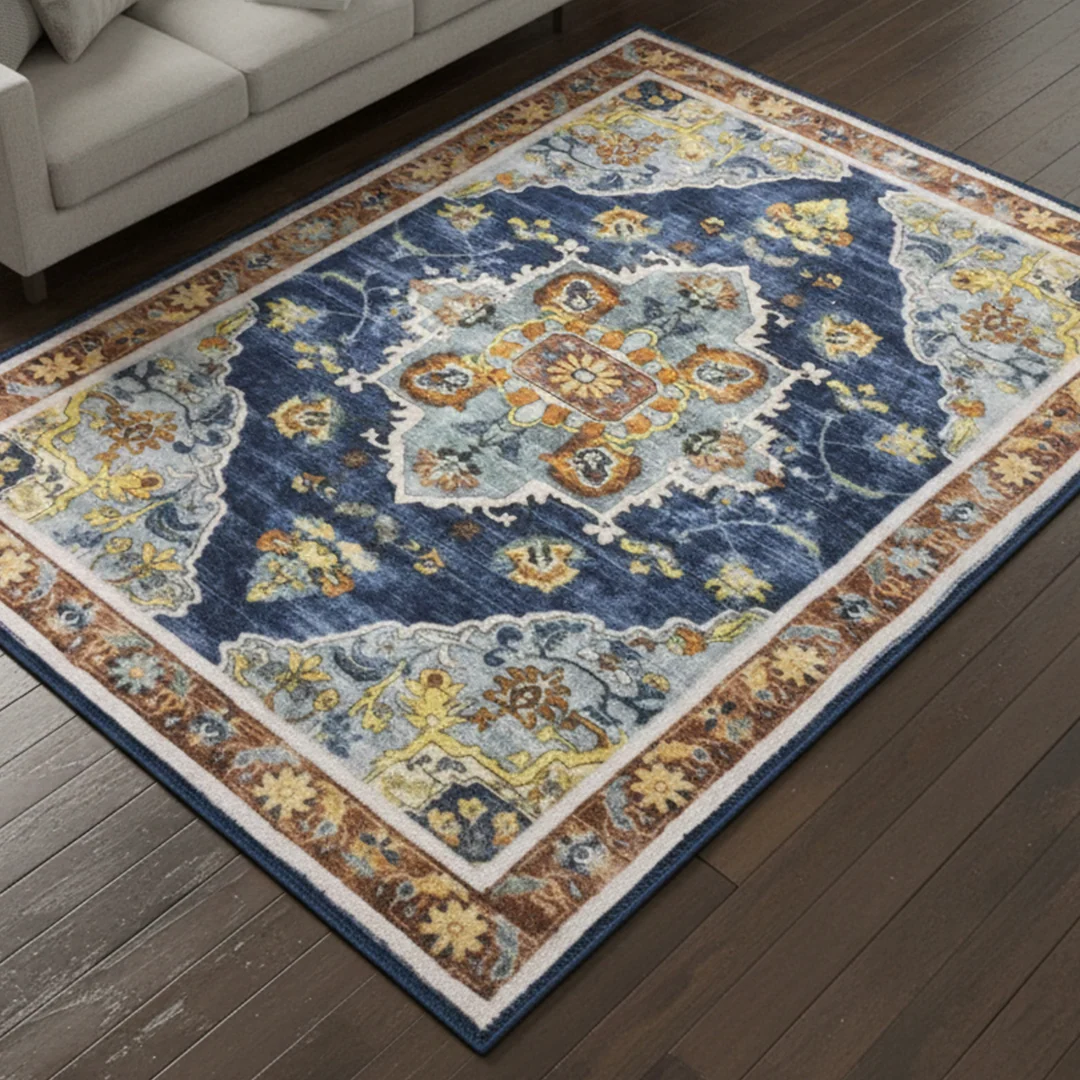 Muddy Carpet Mosaic Washable Area Rug, Waterproof Pet Friendly Non Slip