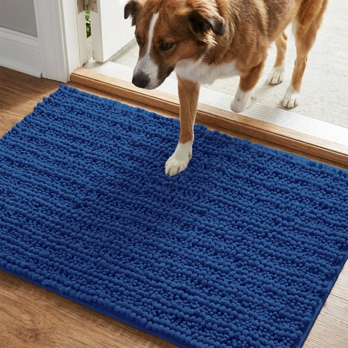 Muddy Mat® DuoMax Hundedørmatte for sølete poter – Absorberende matte med to teksturer chenille inngangsmatte Muddy Carpet®, mikrofiber hurtigtørkende, sklisikker maskinvaskbar innendørsmatte