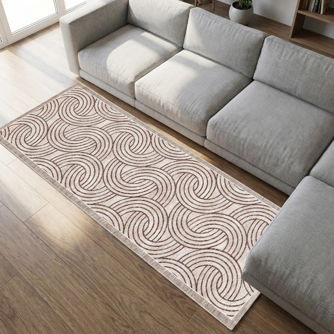 Orbit Washable Area Rug from Muddy Carpet, Soft Low Pile and Non Slip for Busy Living Rooms and Bedrooms