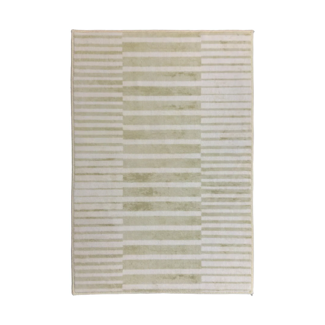 Muddy Mat Creamline Washable Area Rug - Soft Low Pile Non Slip Carpet for Living Room, Bedroom and Dining Room