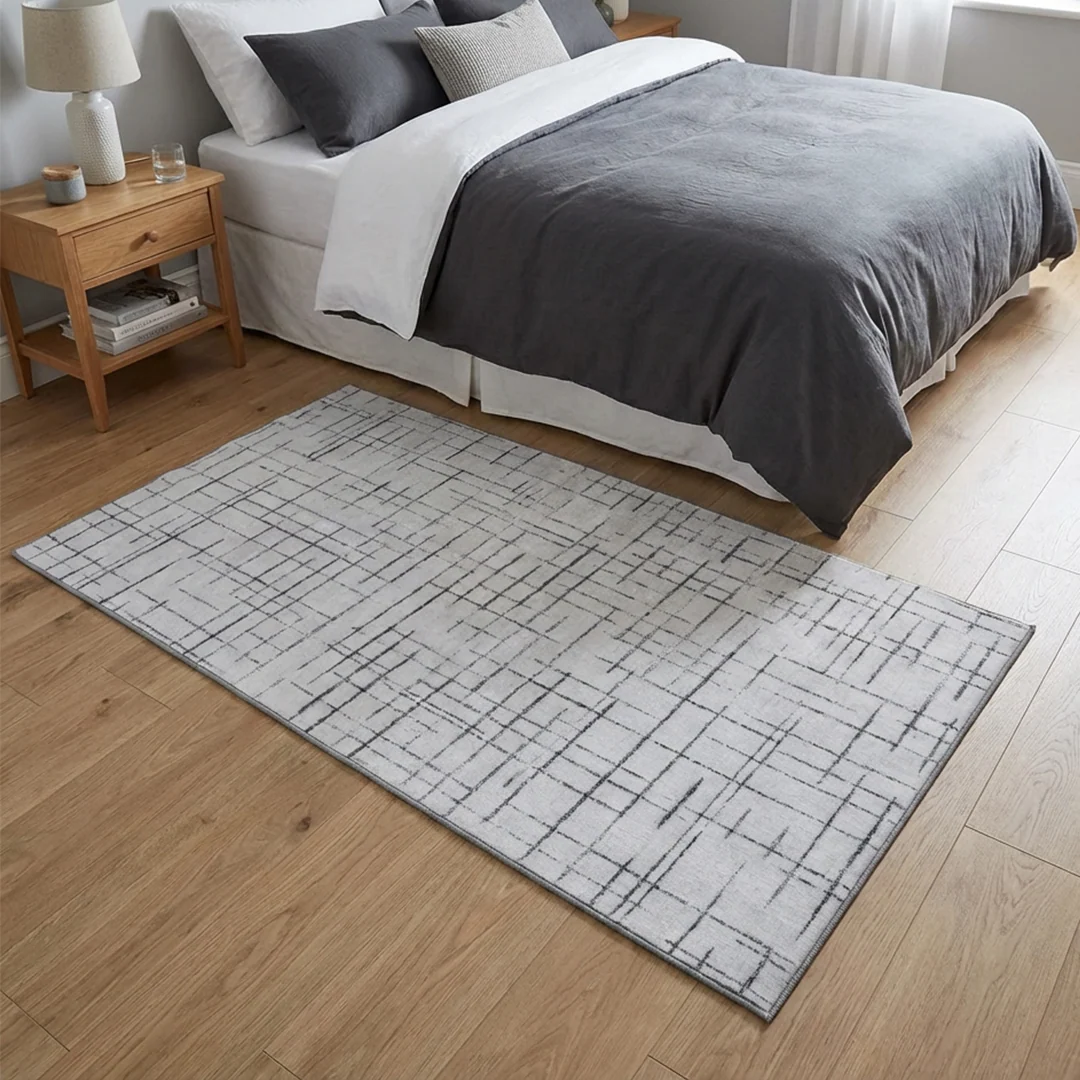 Muddy Carpet Strata Washable Area Rug for Bedroom and Living Room
