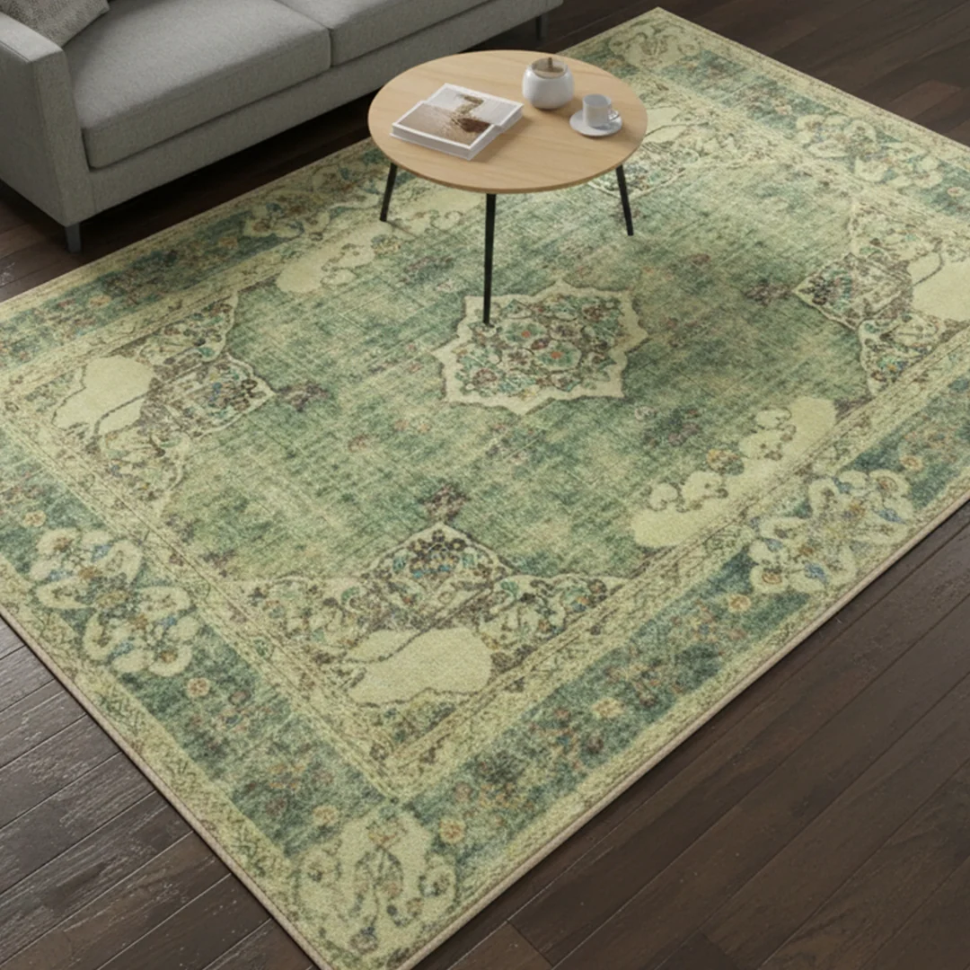 Majestic Soft Low Pile Washable Area Rug, Non Slip for Living Room